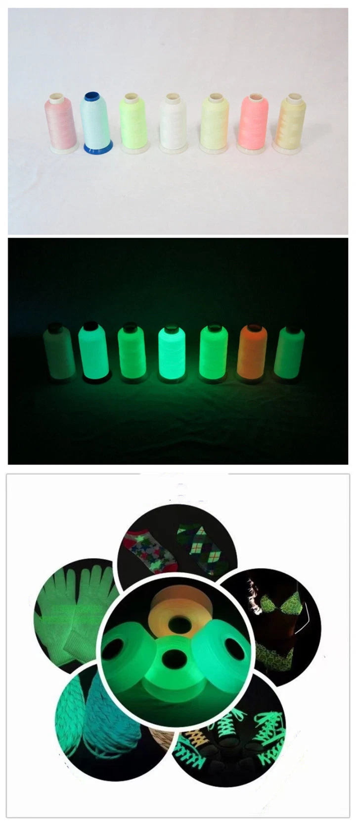 5000m Luminous Polyester Embroidery Thread Glow in The Dark Yarn